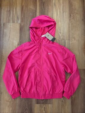 NWT NIKE Move To Zero Bright Pink Zip-Up Windrunner With Hood size XS